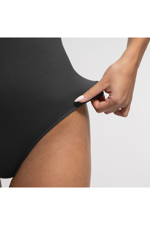 Черное женское корректирующее боди Zip Sculpt на молнии