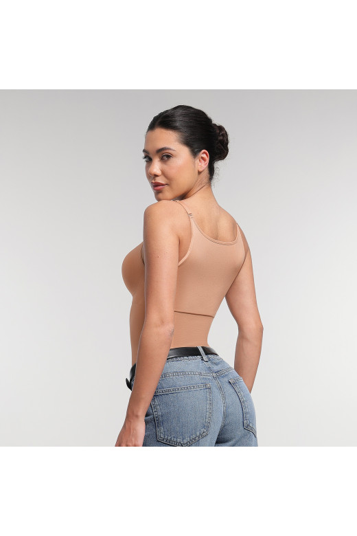Боді коригуючий на бретелях, нюдовий MT250073-SK3