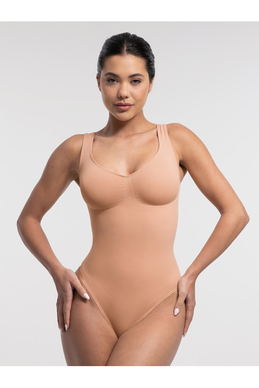 Корректирующий боди-комбидресс на широких бретелях с поддержкой груди German Volf