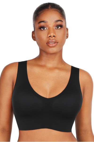 Підтримуючий бюстгальтер-топ із вбудованими чашками,чорний