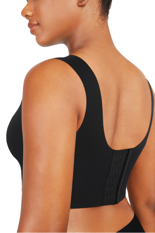 Топ бюстгальтер з вбудованими чашками чорний Топ бюстгальтер з вбудованими чашками чорний