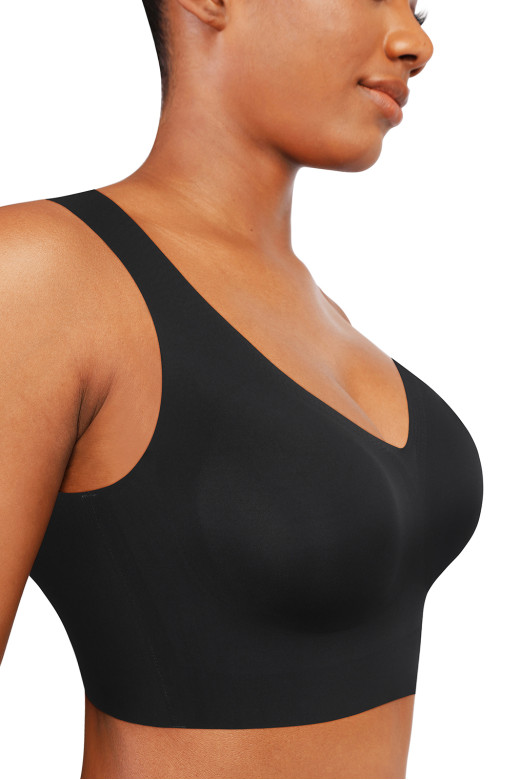 Топ бюстгальтер з вбудованими чашками чорний Топ бюстгальтер з вбудованими чашками чорний