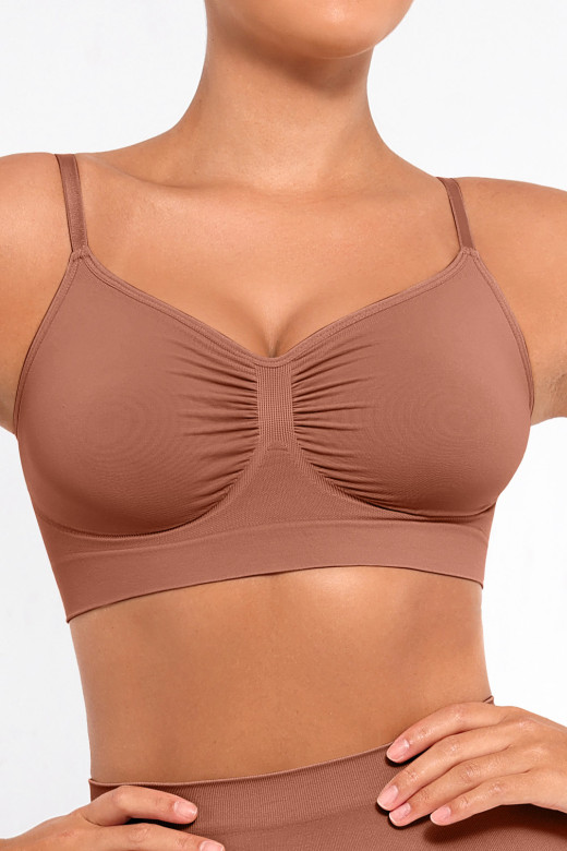 Бра без кісточок з підтримкою грудей, темний нюд
