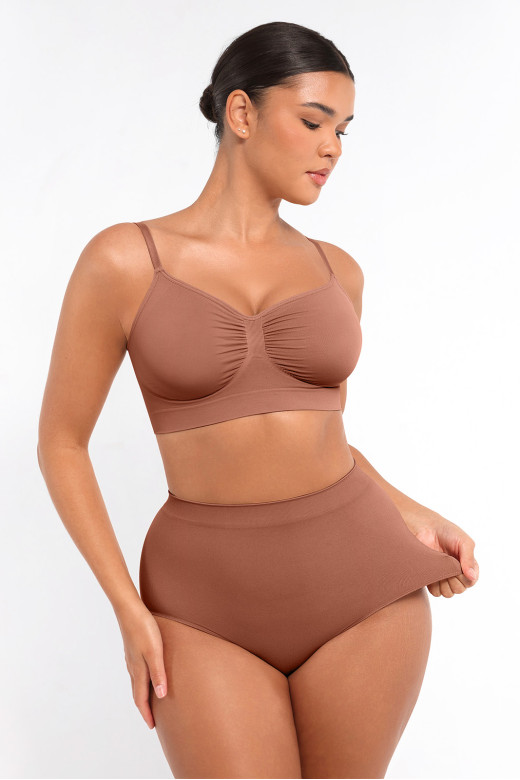 Бра без кісточок з підтримкою грудей, темний нюд