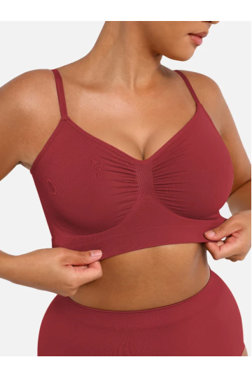 Топ-бра без кісточок з підтримкою грудей, бордовий