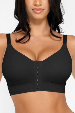Бюстгалтер із застібкою на гачках попереду, колір чорний