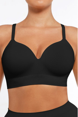 Бюстгалтер-топ із вбудованими чашками, чорний