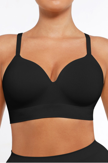 Бюстгалтер-топ со встроенными чашками, черный