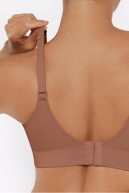 Бюстгальтер-топ со встроенными чашками, цвет темный нюд