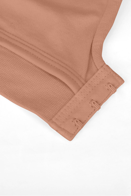 Бюстгальтер-топ со встроенными чашками, цвет темный нюд