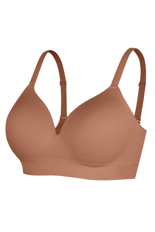 Бюстгальтер-топ со встроенными чашками, цвет темный нюд