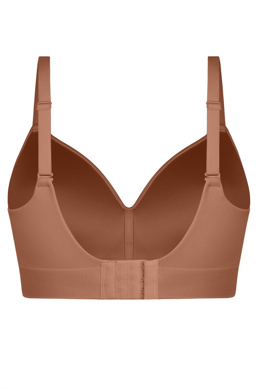 Бюстгальтер-топ со встроенными чашками, цвет темный нюд
