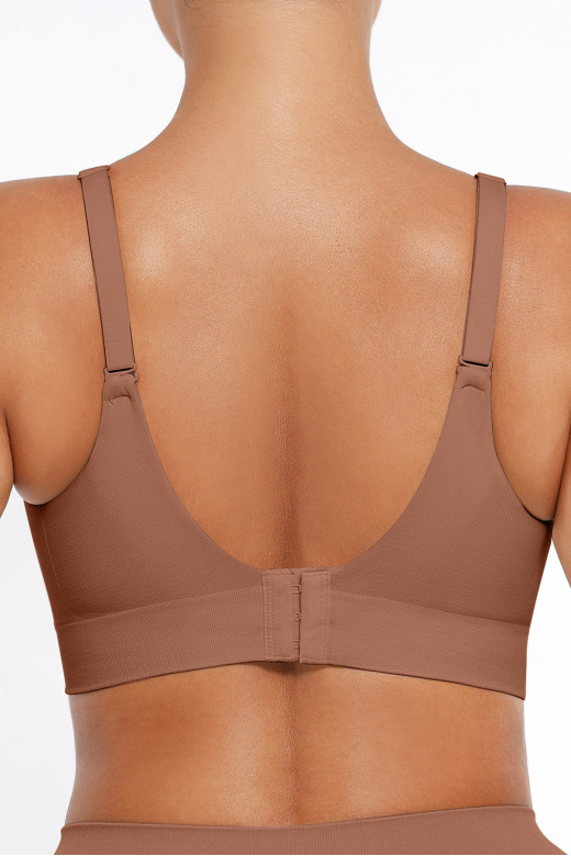 Бюстгальтер-топ со встроенными чашками, цвет темный нюд