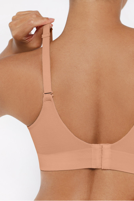 Бюстгалтер -топ со встроенными чашками, цвет светлый нюд