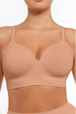 Бюстгалтер -топ со встроенными чашками, цвет светлый нюд