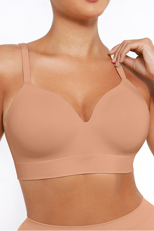 Бюстгалтер -топ со встроенными чашками, цвет светлый нюд