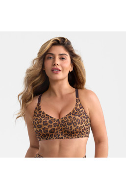 Коригуючий топ на тонких бретелях із застібкою, леопард