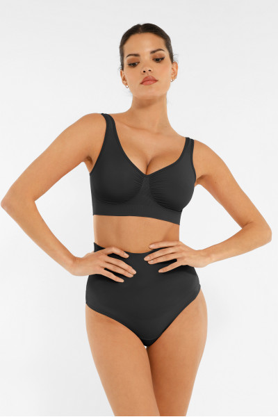 Корекційний топ із підтримкою грудей, чорний