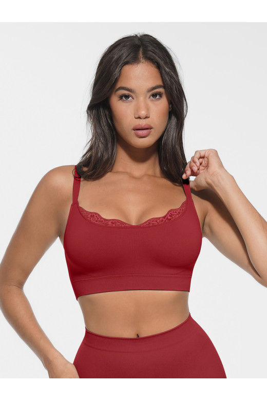 Топ підтримуючий коригуючий з регульованими бретелями та ажурною вставкою від German Volf