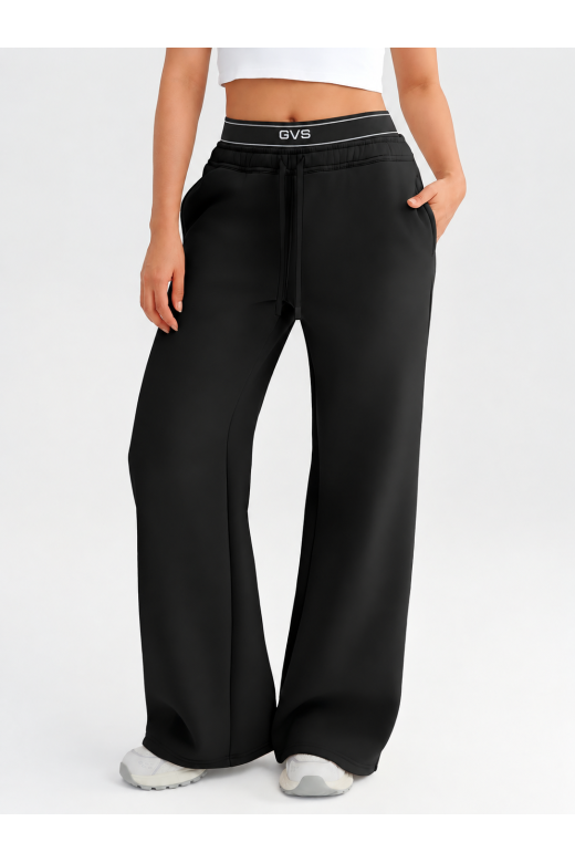 Жіночі утеплені спортивні штани GVS Urban Warm Wide Leg, чорний