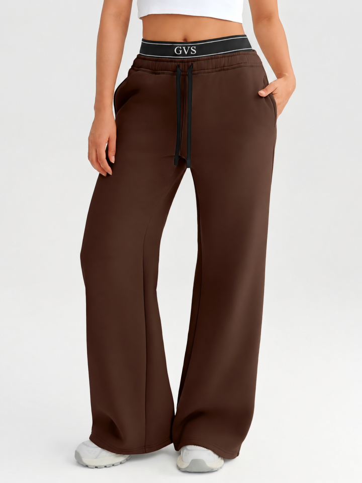 Жіночі утеплені спортивні штани GVS Urban Warm Wide Leg, шоколад