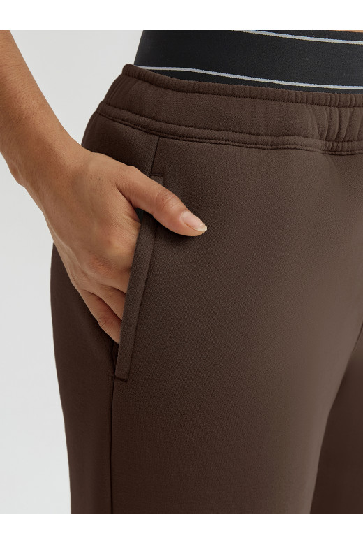 Шоколадні жіночі утеплені спортивні штани GVS Urban Warm Wide Leg