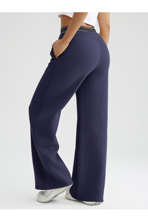 Сині жіночі утеплені спортивні штани GVS Urban Warm Wide Leg