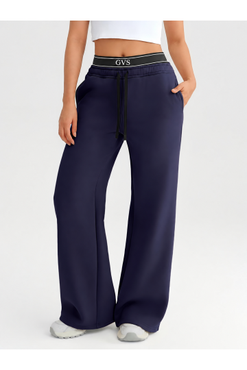 Синие женские утепленные спортивные штаны GVS Urban Warm Wide Leg