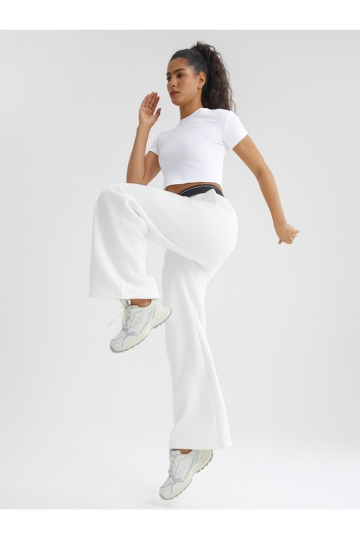 Білі жіночі утеплені спортивні штани GVS Urban Warm Wide Leg