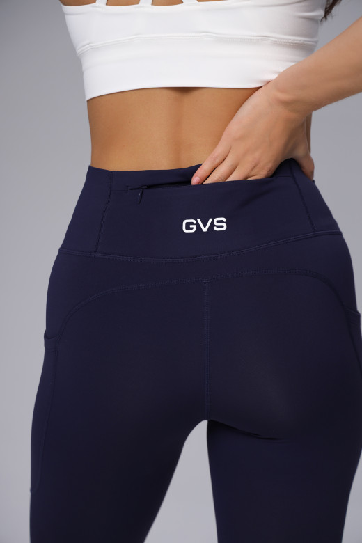 Спортивні жіночі лосини GV Sport з прихованою кишенею на блискавці, темно-синій