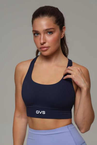 Спортивный поддерживающий женский топ GV Sport, темный синий