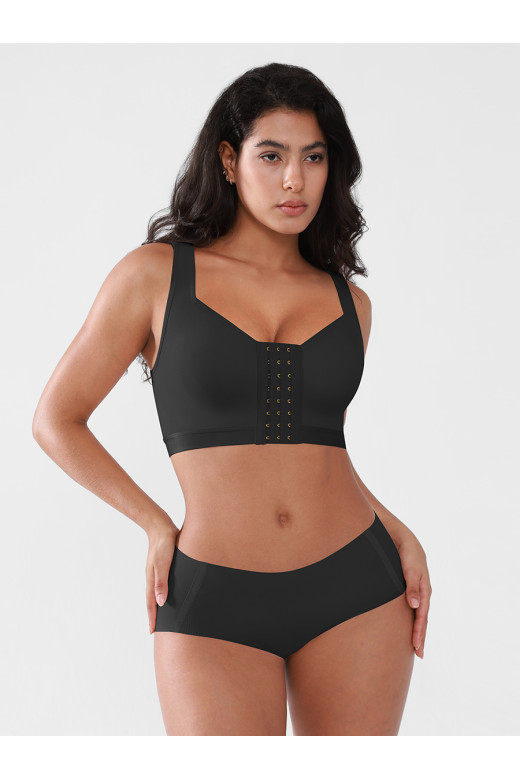Чорний коригуючий топ-бра Shape Support з регульованою застібкою