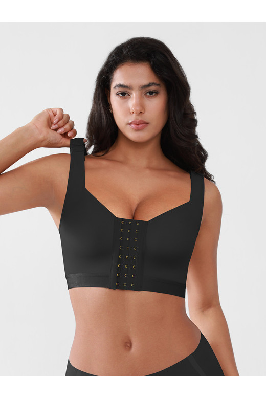 Чорний коригуючий топ-бра Shape Support з регульованою застібкою